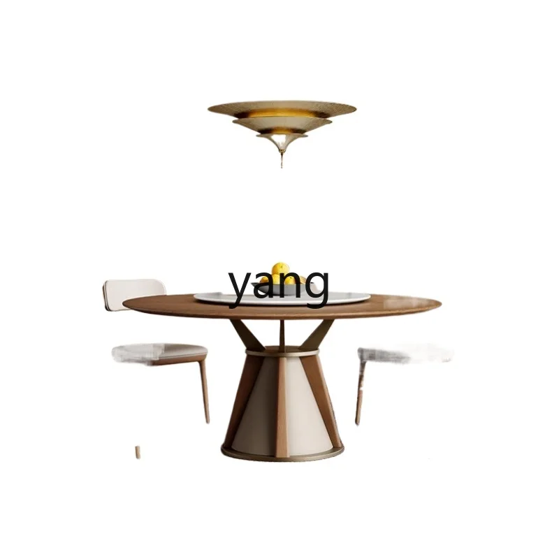 lmm solid wood dining table dining table household round medieval light luxury high-end villa 10-person table