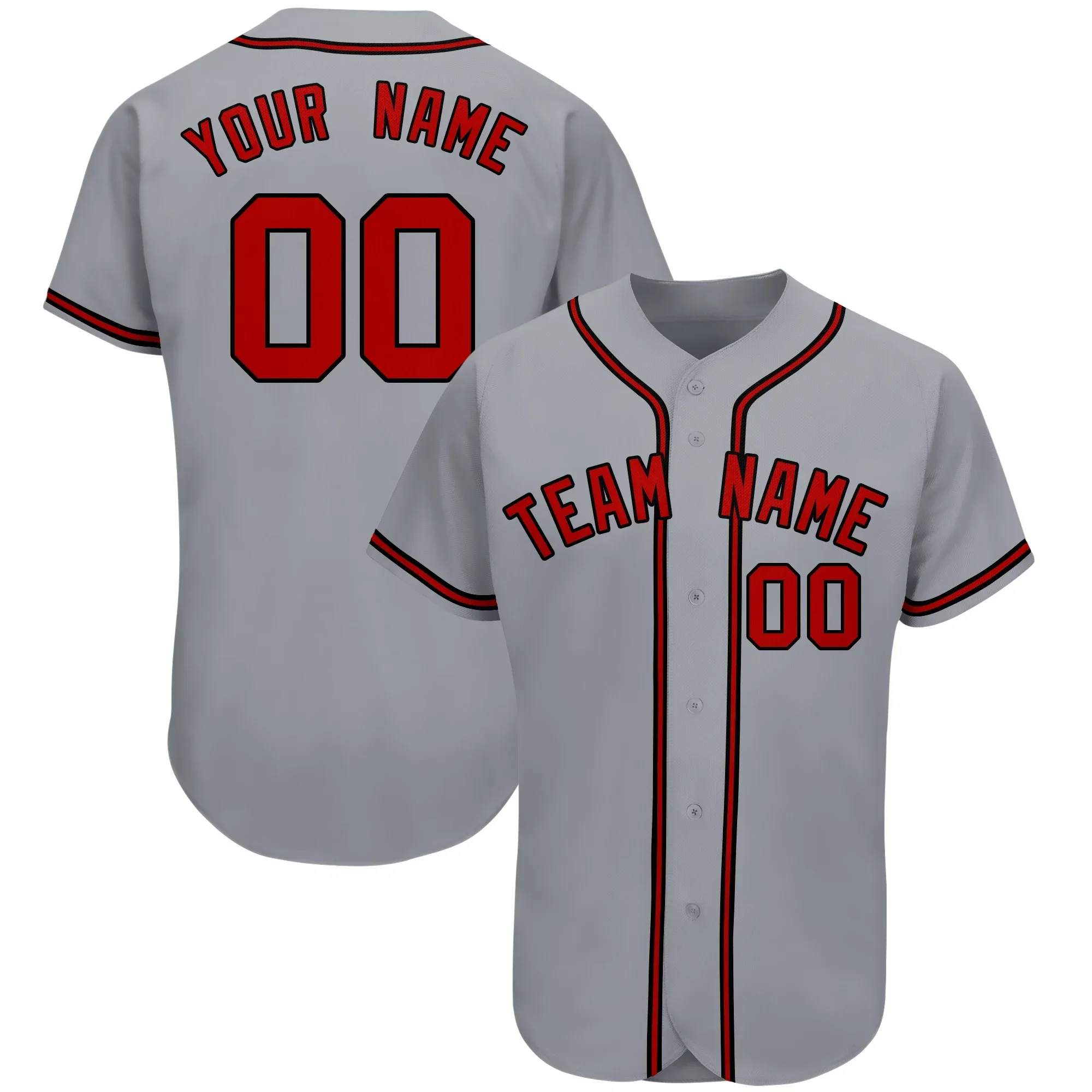 Customize Baseball Jersey Print Team Name/Number Mesh Soft Breathable Short Sleeve Botton-down for Men/Women/Youth Outdoors