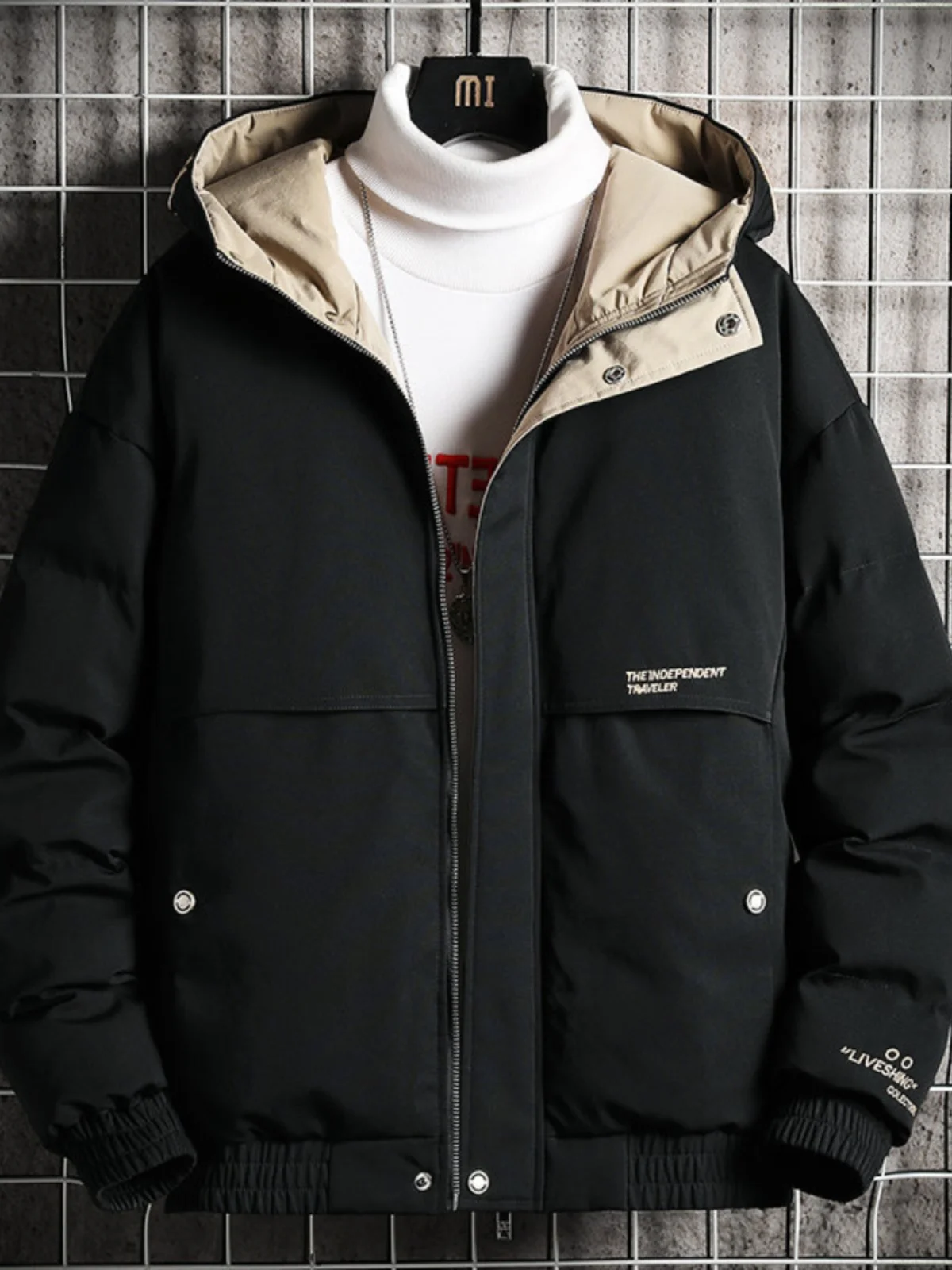 

Мужская утепленная хлопковая куртка 2024 года с флисовой подкладкой, зимняя верхняя одежда, повседневная, с капюшоном, модная, городская, молодежная