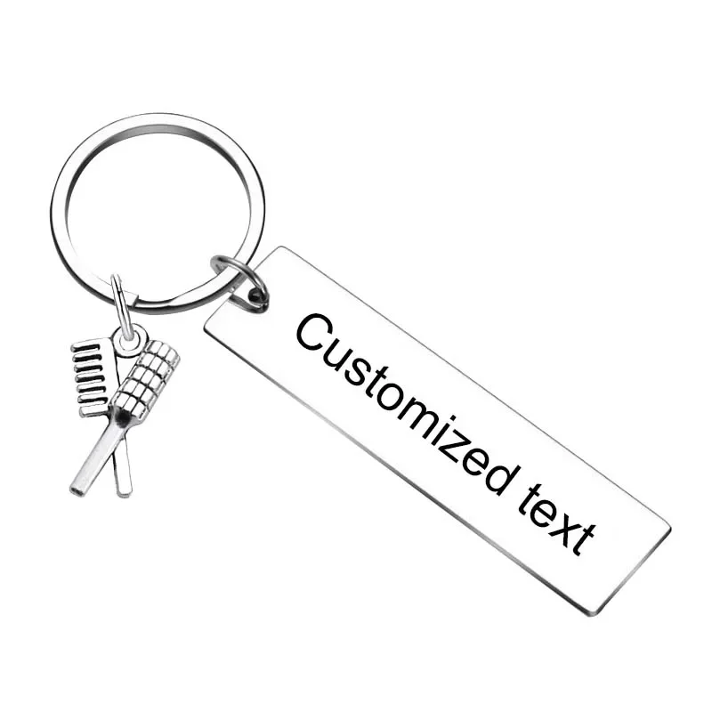 Personalized Custom Keychain Hair Stylist Hairdresser Key chain Barbers Key Rings Cosmetology, Beautician Graduation Gift