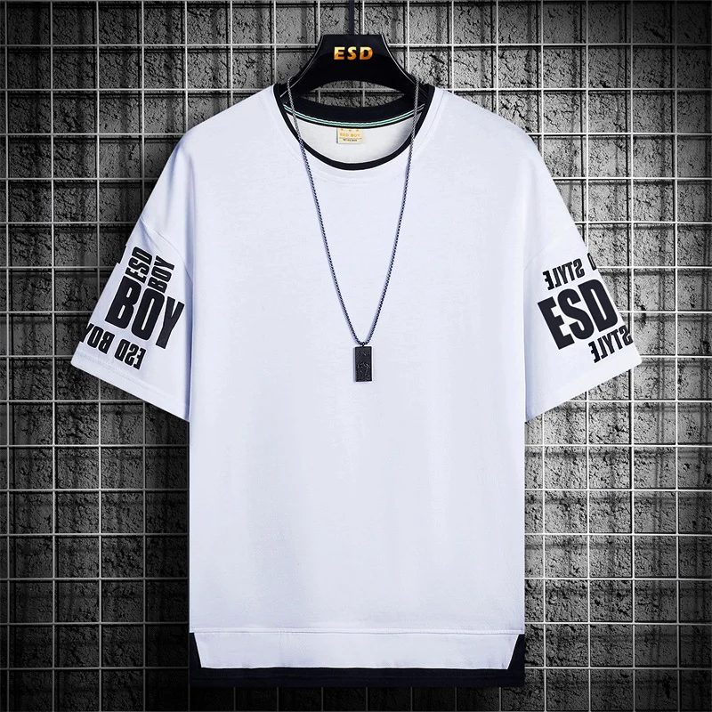 

New 2024 Summer Casual Men's Cotton T-Shirts Youth Solid Loose Tshirt Oversized M-4XL Short Sleeve Tees Streetwear Tops Clothing