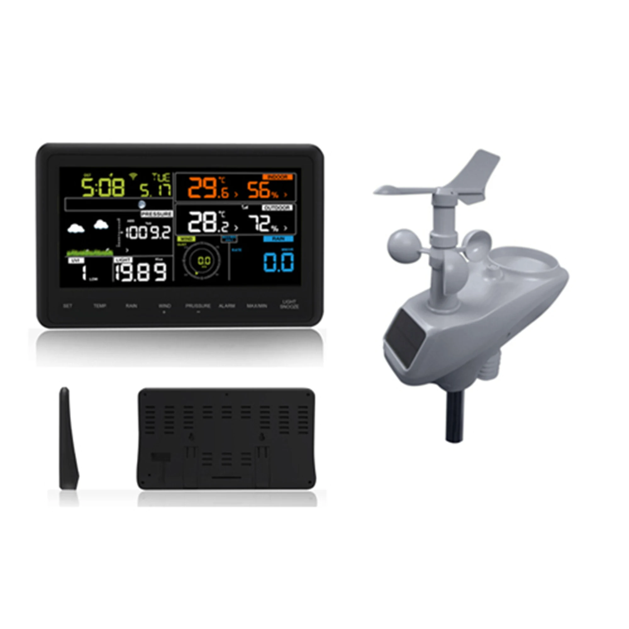 Estación meteorológica con aplicación WIFI TLF AW006, grabadora de temperatura LCD colorida para interiores/exteriores, higrómetro para uso doméstico