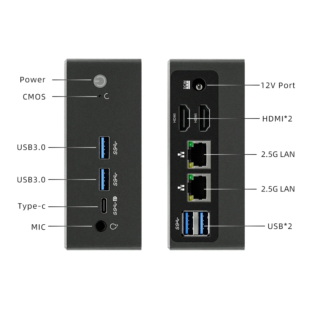 TexHoo Mini PC Computer Intel N100 N95 CPU Windows 11 Processor System Unit ITX NUC Office Pocket DDR5 NVMe WIFI Bluetooth New