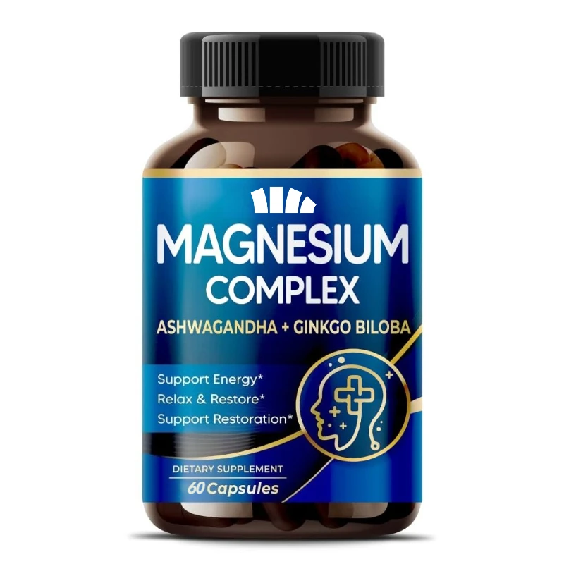 4X Magnesium Complex -300mg Magnesium Supplement Containing Glycine, Citrate, and Malite, 60 Capsules for Bone Health Support