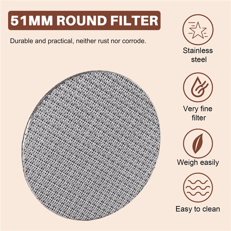 1PC Puck Screen/Espresso Portafilter Lower Shower Screen/Contact Screen - Stainless Steel 100 Micrometre