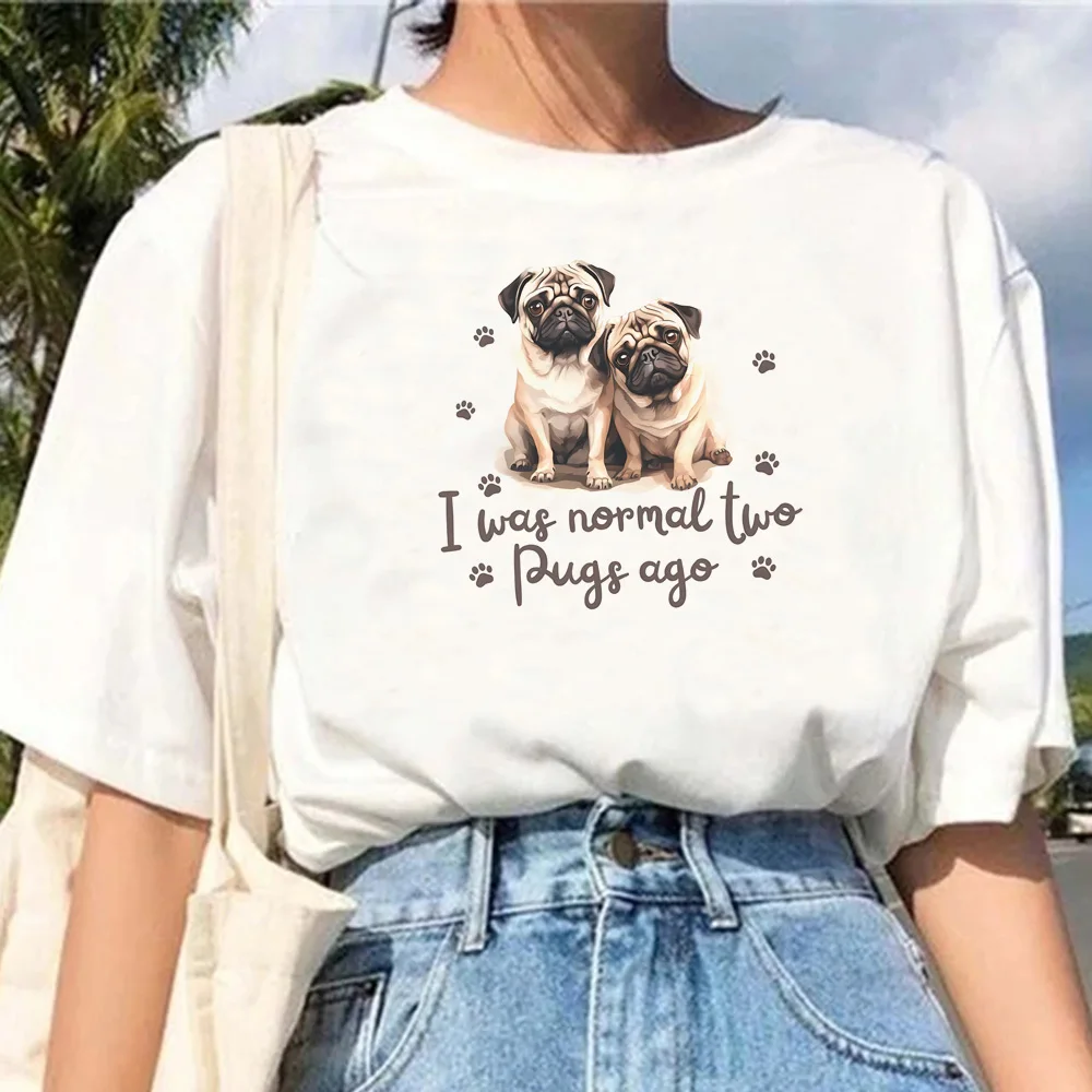 Pug t-shirts women funny designer streetwear t shirt female 2000s funny clothes