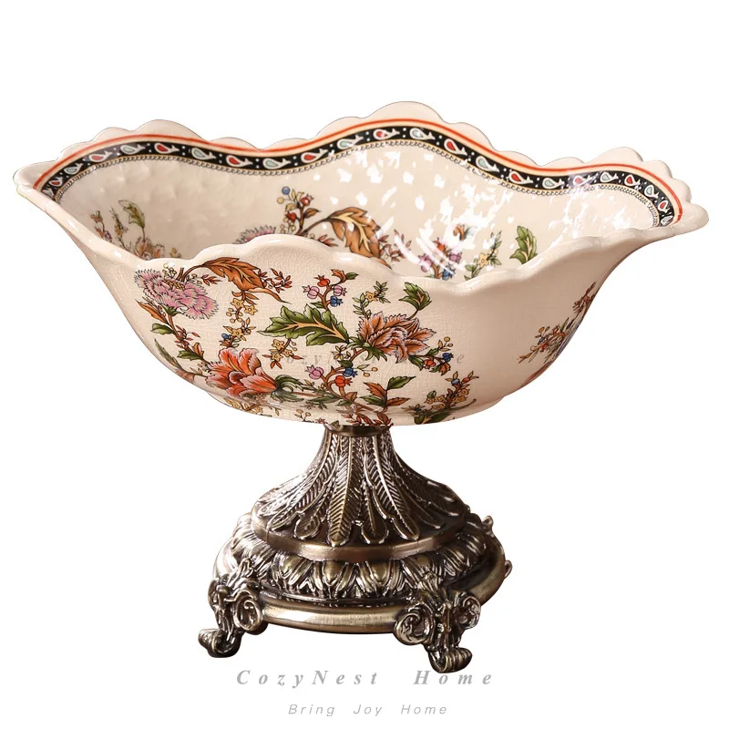 For ceramic fruit plate villa living room home, dried fruit plate ornament