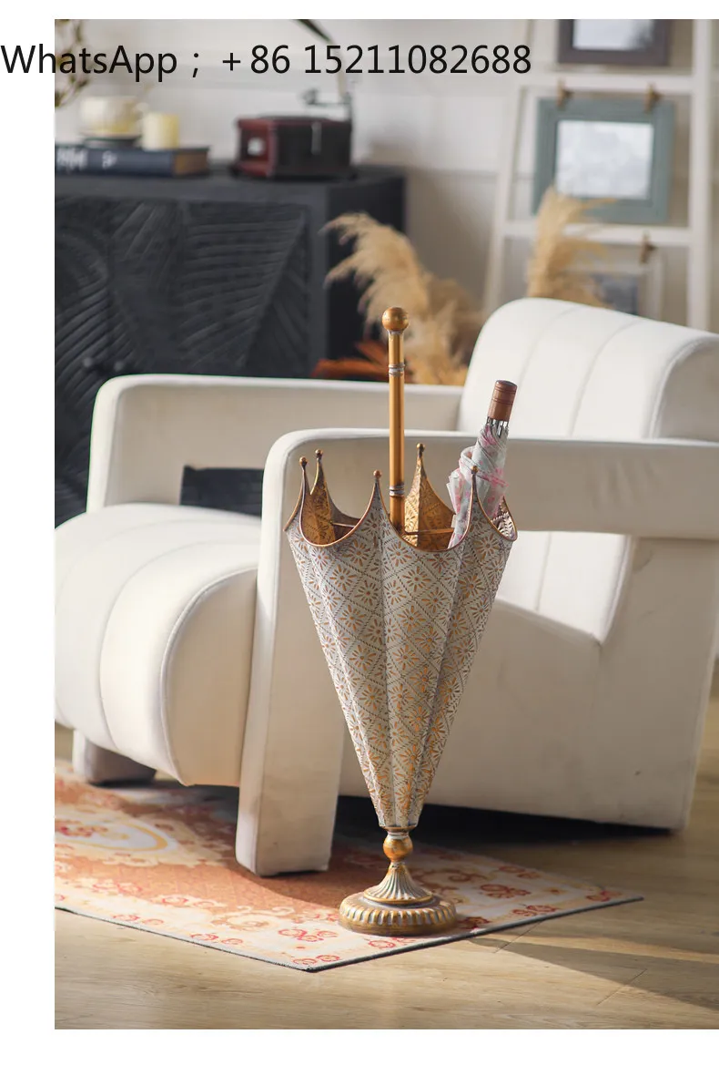 SCY retro umbrella frame, door storage rack, creative metal advanced decorative umbrella barrel, B & B hotel decorative ornament