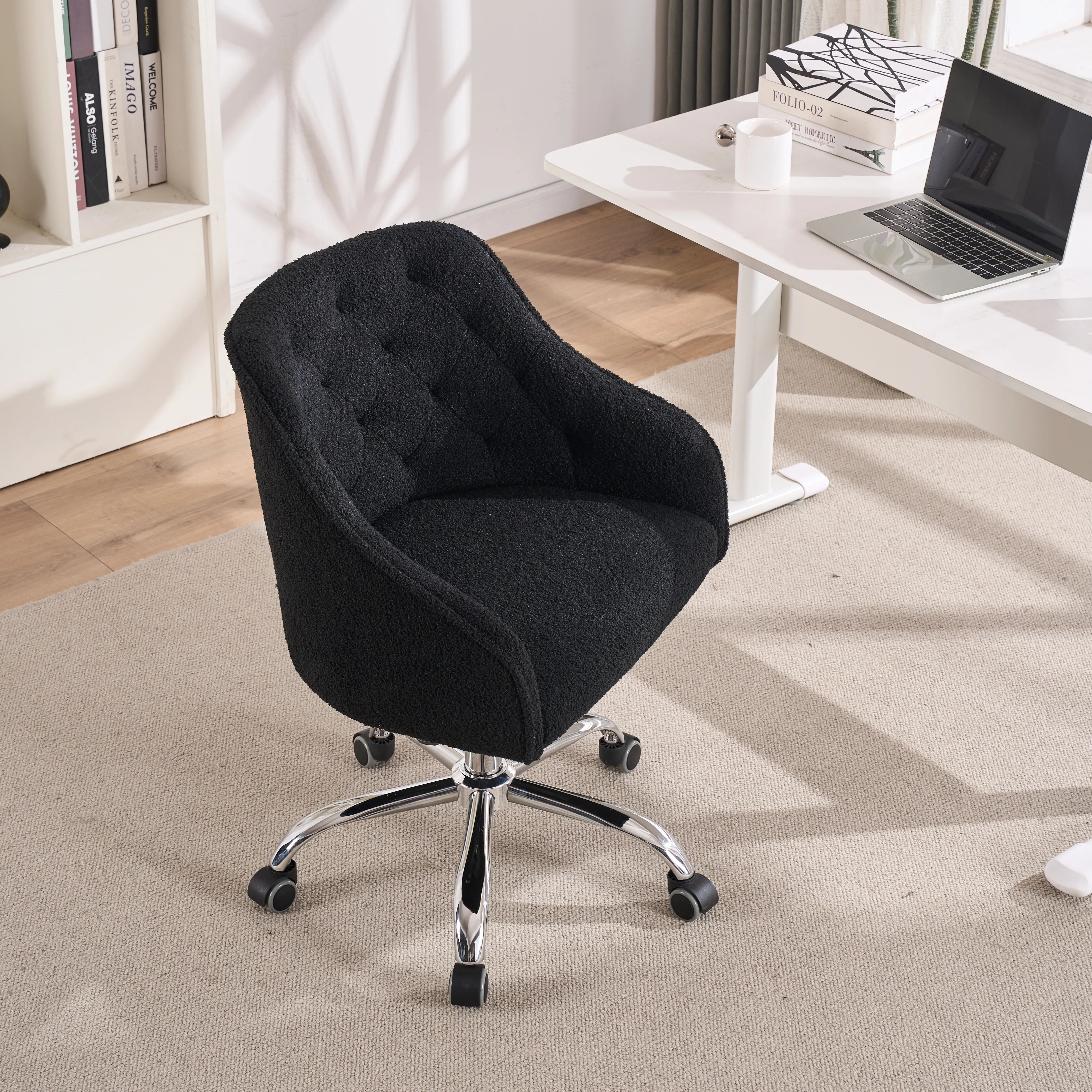 Eddy velvet office chair adjustable 360 ° swivel chair computer chair with wheels suitable for living room bedroom offices