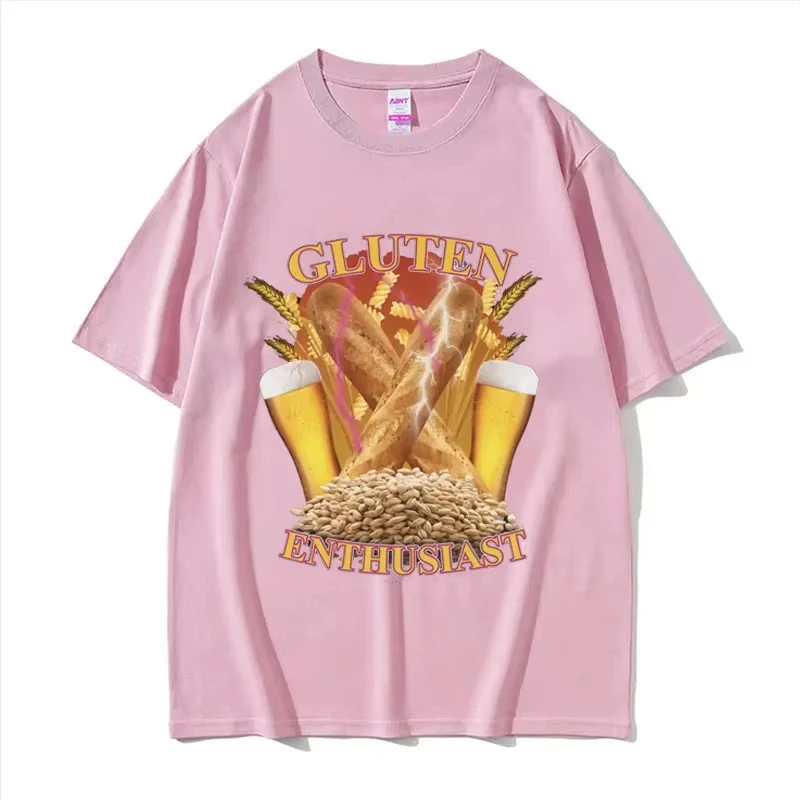 مضحك الغلوتين متحمس ميمي الجرافيك تي شيرت الرجال موضة القطن قصير الأكمام تي شيرت س الرقبة تي شيرت الشارع الشهير #6