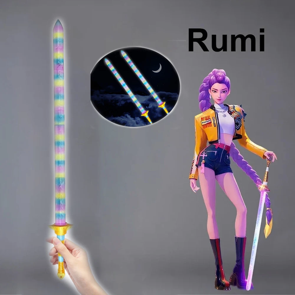 Kpop Demon Hunters Rumi, luces de Cosplay, espada, armas, accesorios de juego de rol para niña, grupo Idol, accesorios de disfraz de Carnaval de Halloween