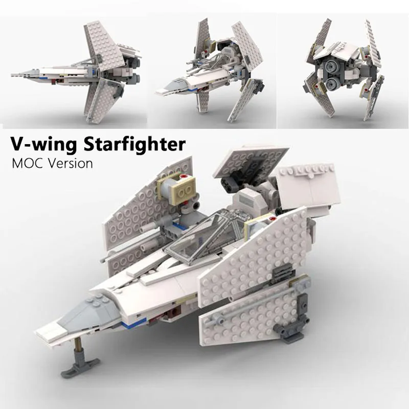 

NEW Space Series MOC V-wing Fighters Building Blocks Space Brick Model Toys Modified from Luke Skywalker's X-Wing Fighters Toys