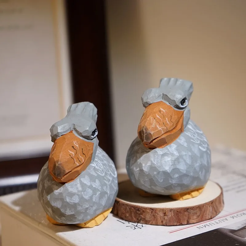 1 قطعة فرس النهر التمساح الحرفية الخشب الطيور النحت Avian تمثال مكتب رف الكتب الجدول زينة زخرفية الطبيعة مستوحاة هدية