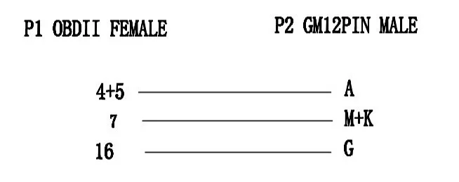 Imagem -06 - para gm 12 Pinos Conector Macho para Obd2 16 Pinos Fêmea Conector Obd Obd2 Extensão Cabo de Diagnóstico Obd1 Obd Cabo Obd2 Adaptador