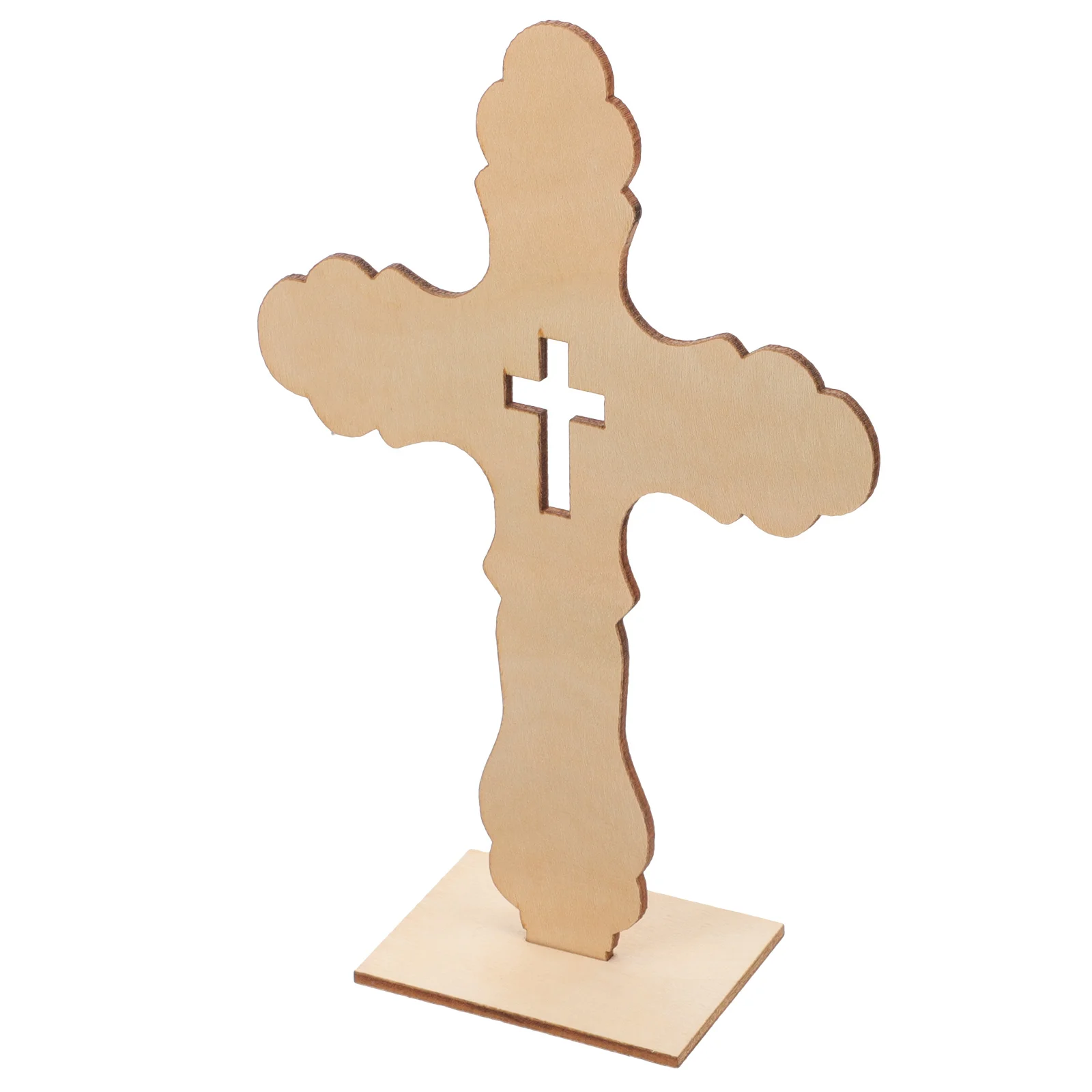 

10Pcs Wood Cross Decoration Rustic Craft Ornament for Home Office Living Room Bedroom Tabletop Religious Cross Adornment