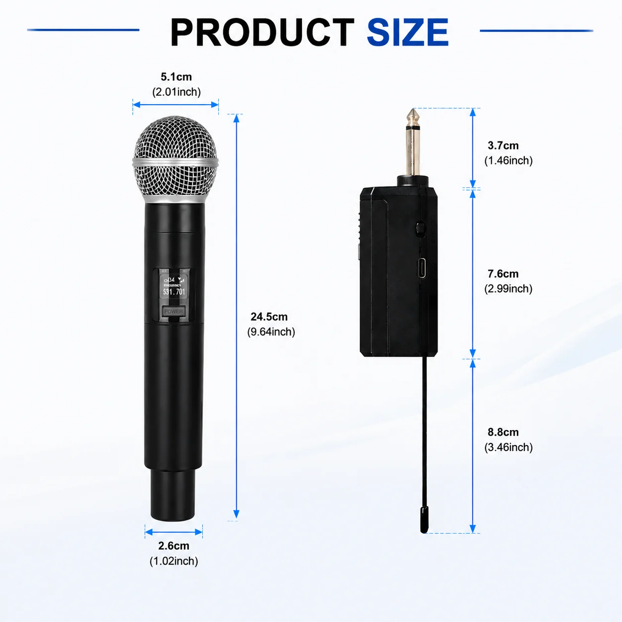 AY-58T2 Wireless Microphone 2. - đánh giá và giá Rechargeable Wireless Mic Lithium Battery