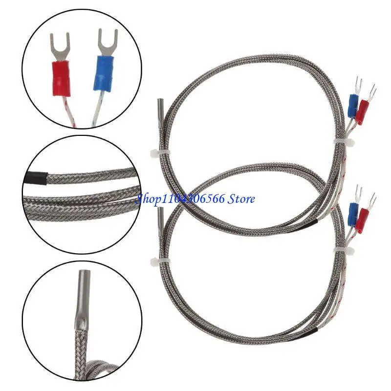 

02DD 2pcs K-Type Temp Sensing Probe Measure 0 to 600°C for Thermocouple