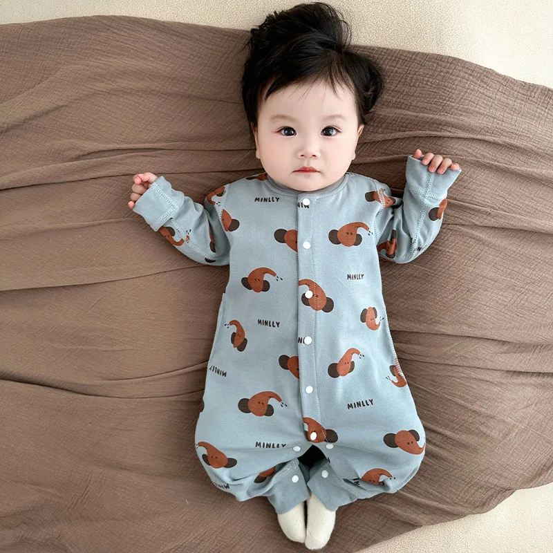 2026 New Spring Fall Baby Romper A Class Pure Cotton Seamless Long Sleeve Jumpsuit Newborn Infant Bodysuit Crawling Baby Pajamas