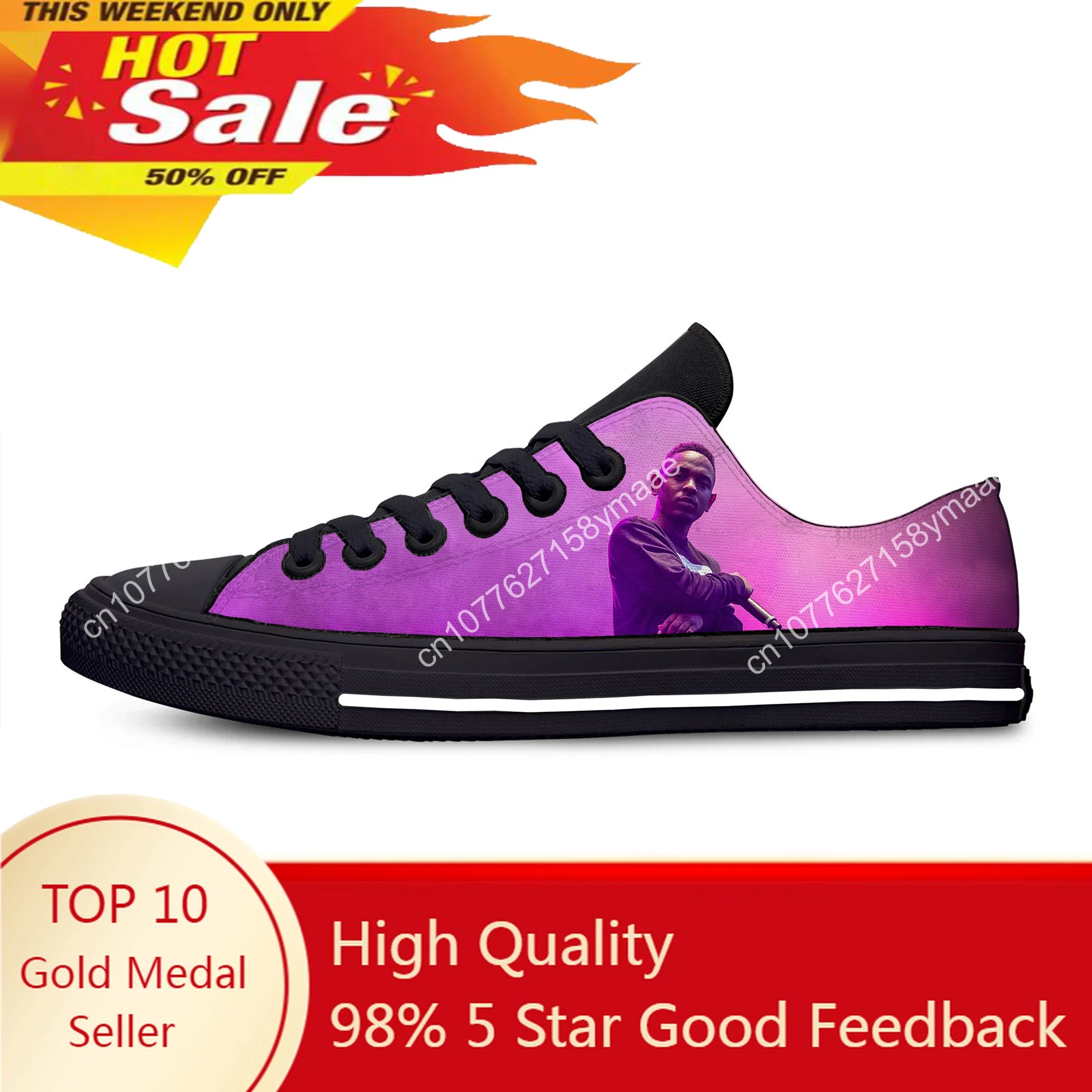 

Rap Hip Hop Kendrick Lamar Hot Cool Fashion Casual Cloth Shoes Low Top Breathable Lightweight Sneakers 3D Print For Men Women