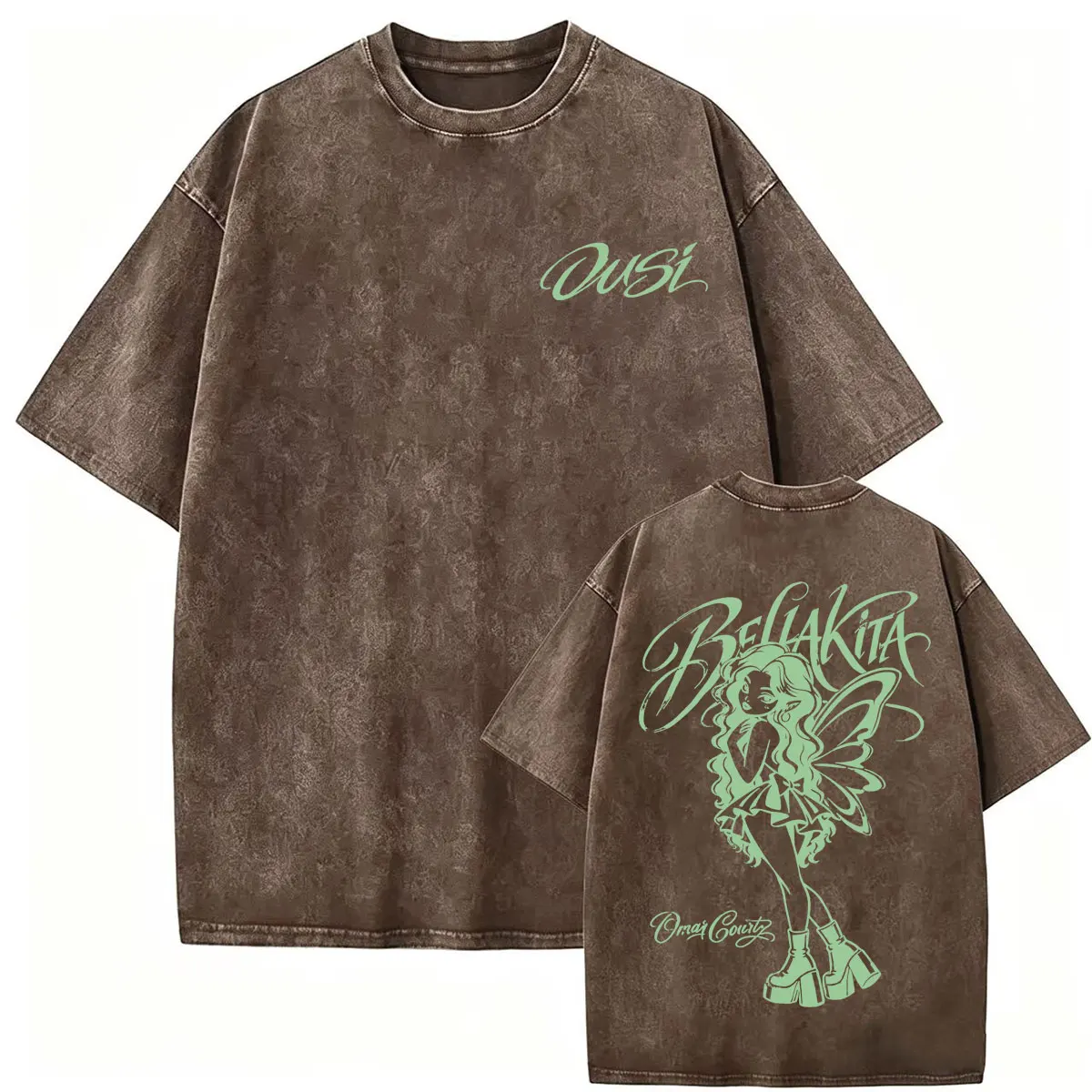 Vintage Washed Omar Courtz Por Si Manana No Estoy Tour T-Shirts Herren Damen Mode Ästhetisches T-Shirt Streetwear Oversized T-Shirt – Detail 16