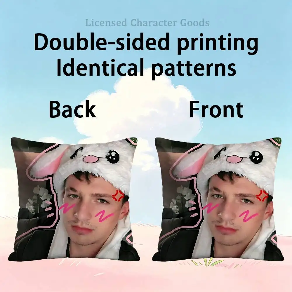 C-Charlie P-Puth Square Cushion Cover Weird Aesthetic Library Book Page Print Pillow Cover