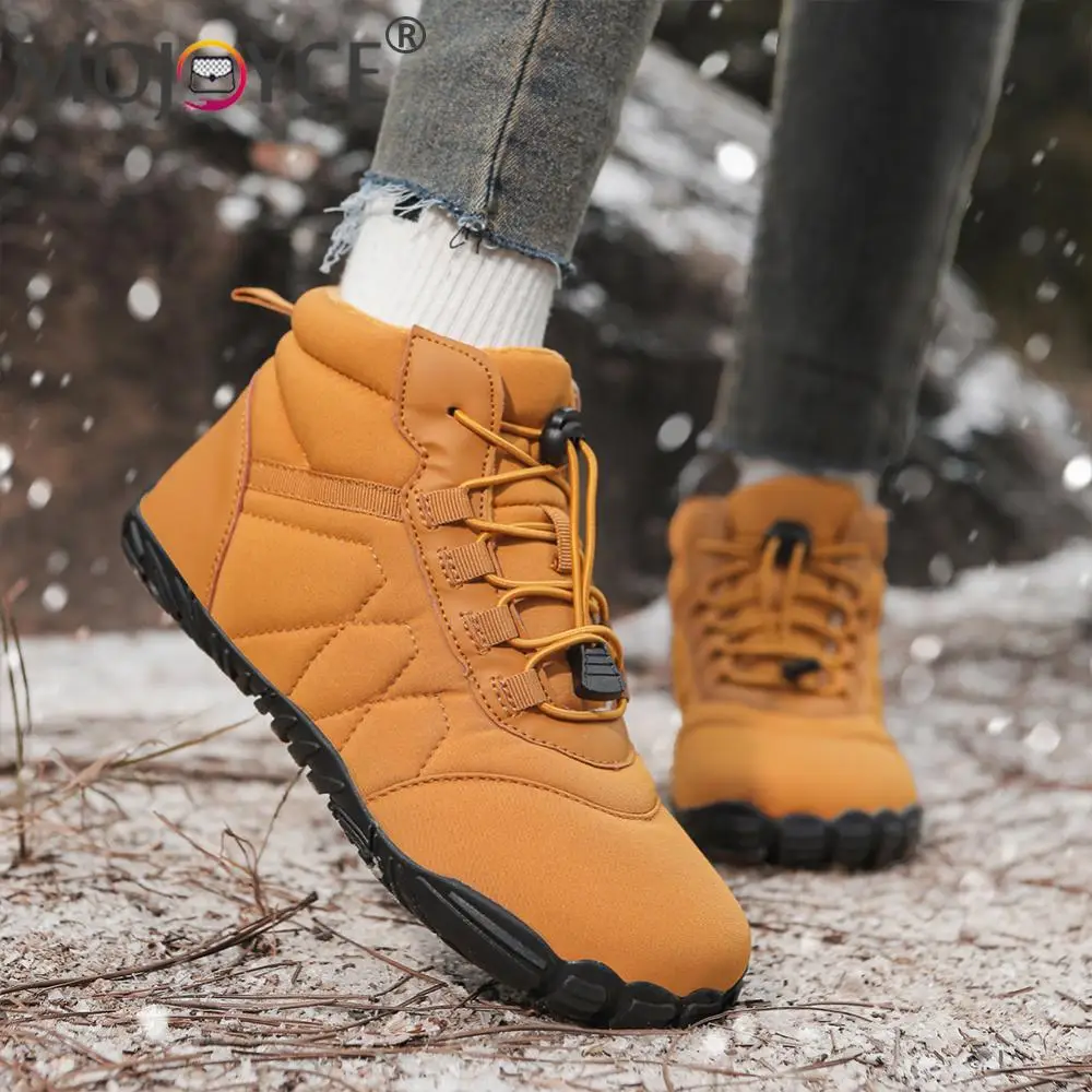 

Winter Snow Boots Lightweight Barefoot Shoes Non-Slip Minimalist Barefoot Trainers Waterproof Warm Lined Booties for Hiking