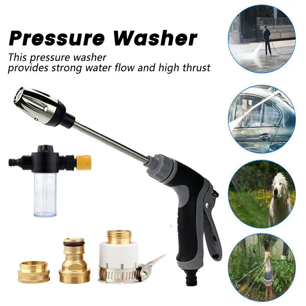 Portable High Pressure Sprinkler Water Gun Car Washers Gun Alloy Garden Lawn Watering Hose Nozzle Foam Lance Cleaning Tool