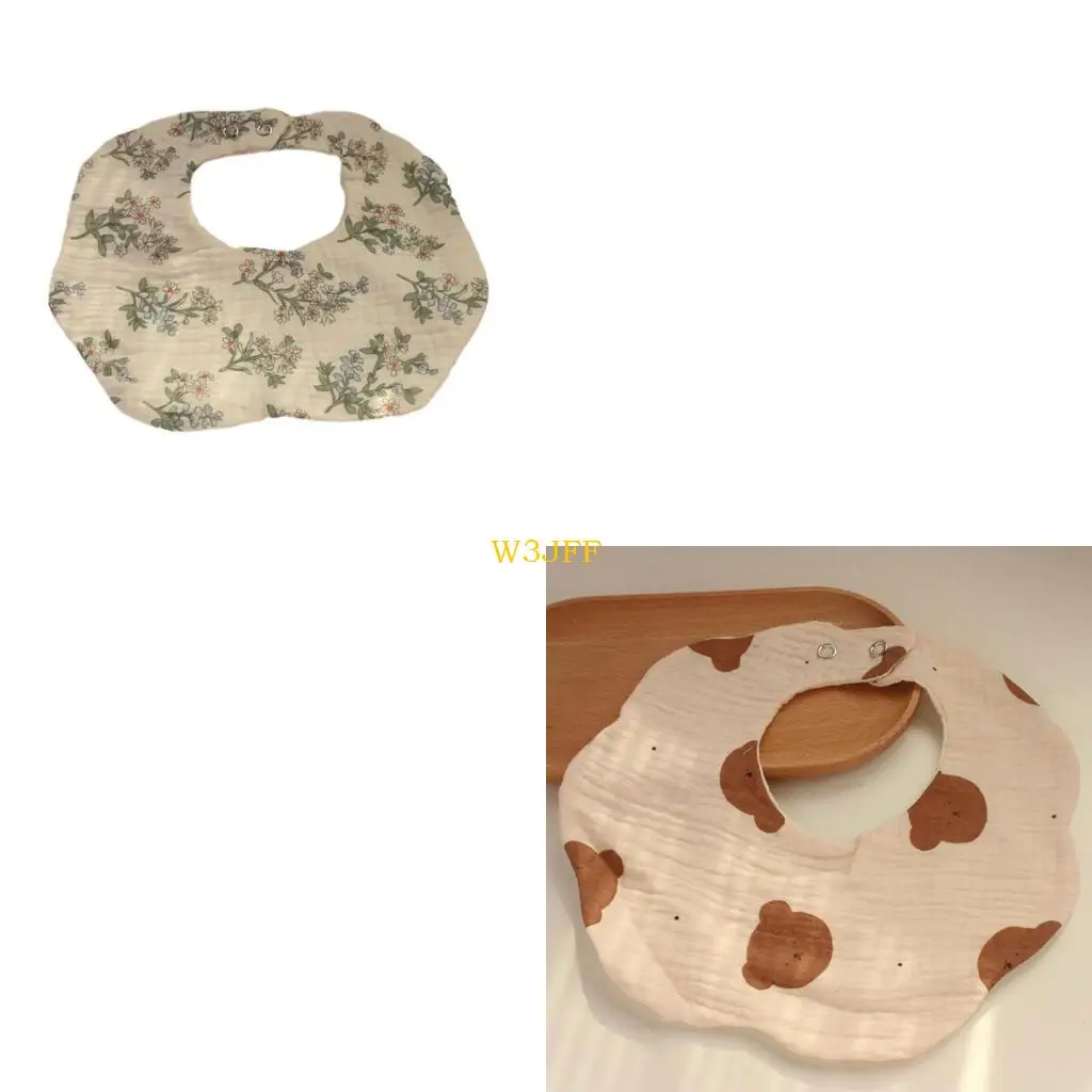 

W3JF 4-Layers Baby Bibs Korean Feeding Bibs for Infants Toddlers Newborn Baby Kid Bib Drooling Apron Cotton Burp Cloths