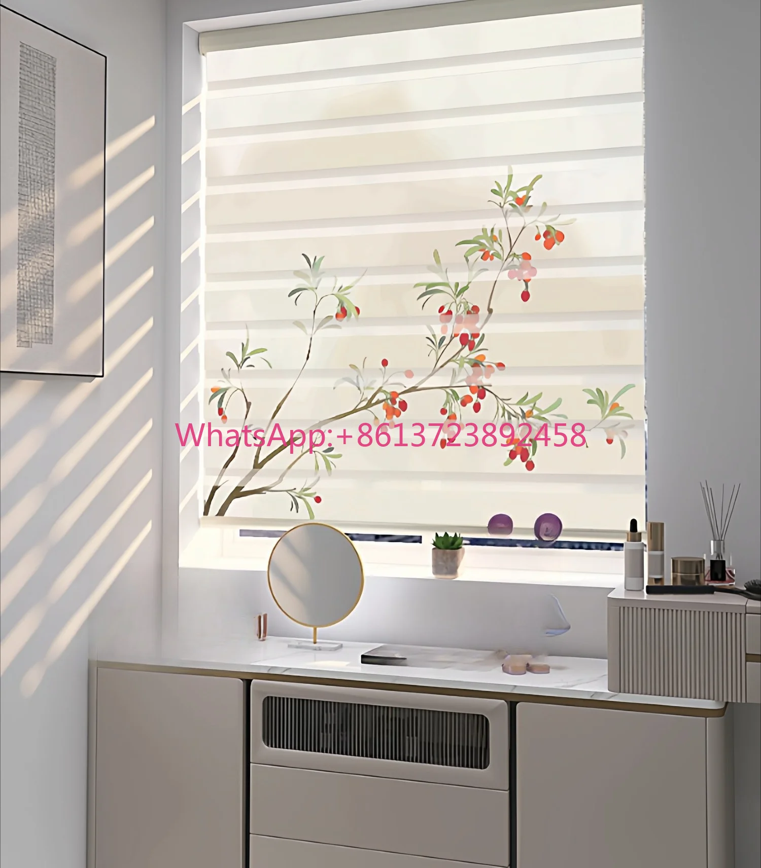Soft yarn curtain Roller shutter Bedroom Living room Bathroom No punching Roll-up printing Lifting shutter curtain