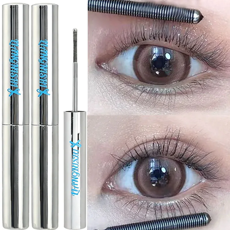 سريع الجفاف ماتي الأسود الشباك ماسكارا فائقة غرامة فرشاة ماسكارا ماكياج ألياف الحرير مقاوم للماء يطيل الرموش عيون Comestics #1