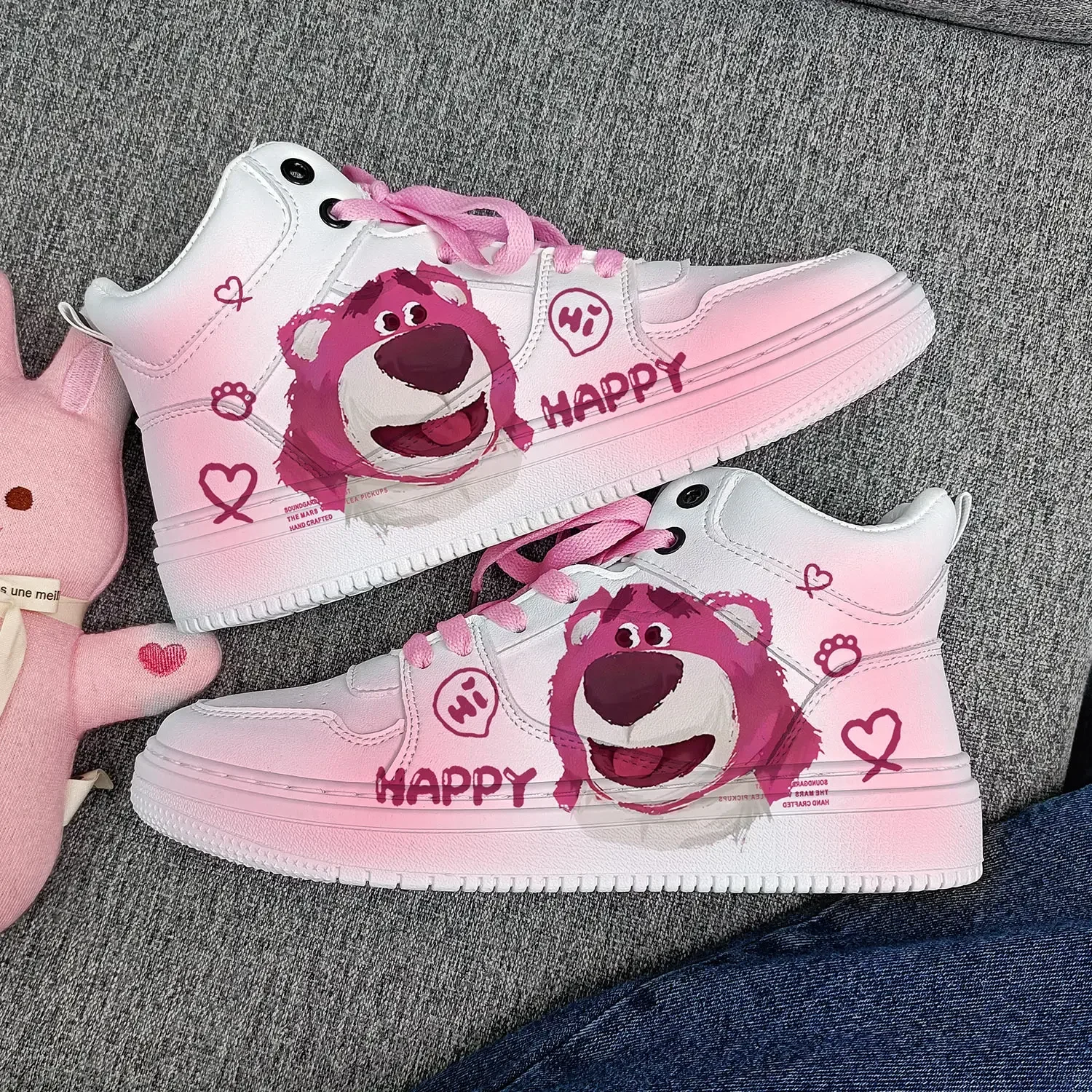 Disney cartoon Strawberry bear princess cute Casual shoes soft sports shoes for girlfriend gift EU size 35-44