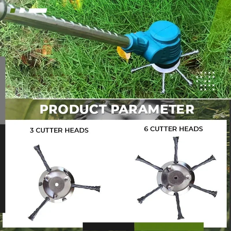 6 Inches Steel Grass Trimmer Head 3 or 6-Cutter Brush cutter Wire Weed Blade for Garden Grass Trimmer Head Lawn Mover Power Tool