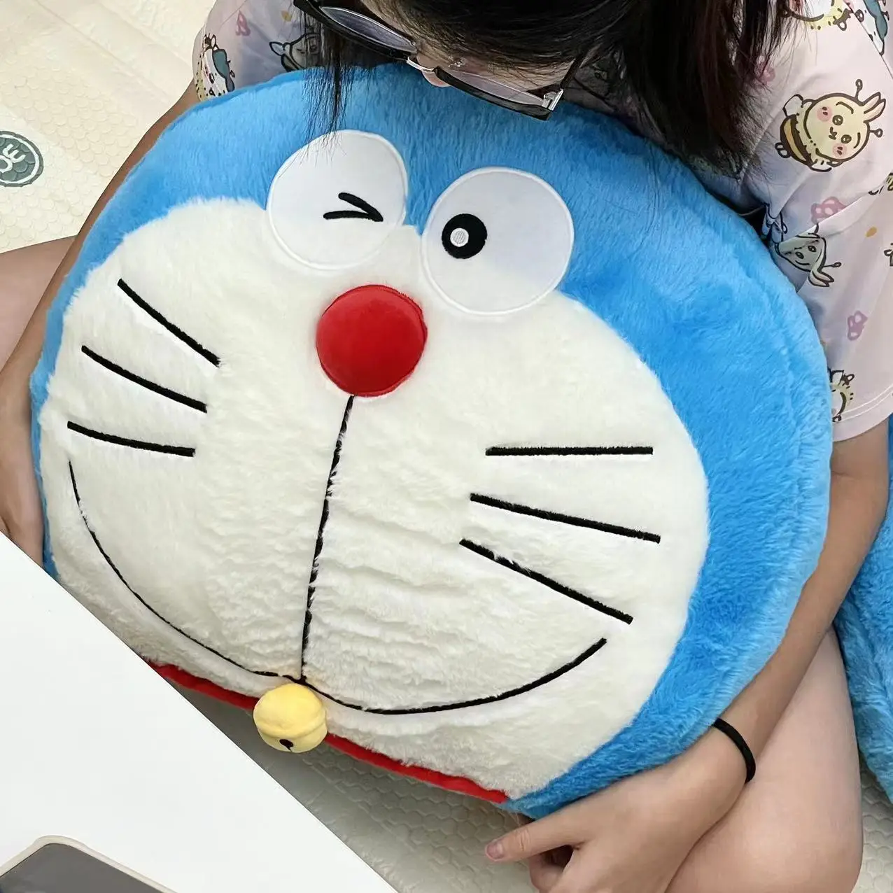 Doraemon di grandi dimensioni coccoloso cuscino confortevole farcito Doraemo peluche cuscino per lo schienale coperta divano letto peluche per dormire regalo di Natale