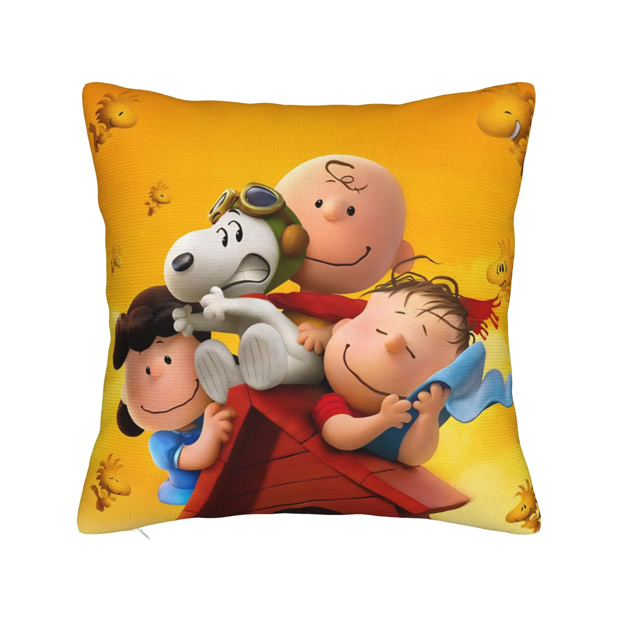 S-Snoopys Movie Square Pillowcases Polyester Bed Car Kawaii Manga Dogs Cushion Cover Funny Home Decoration Pillow Cover 40*40
