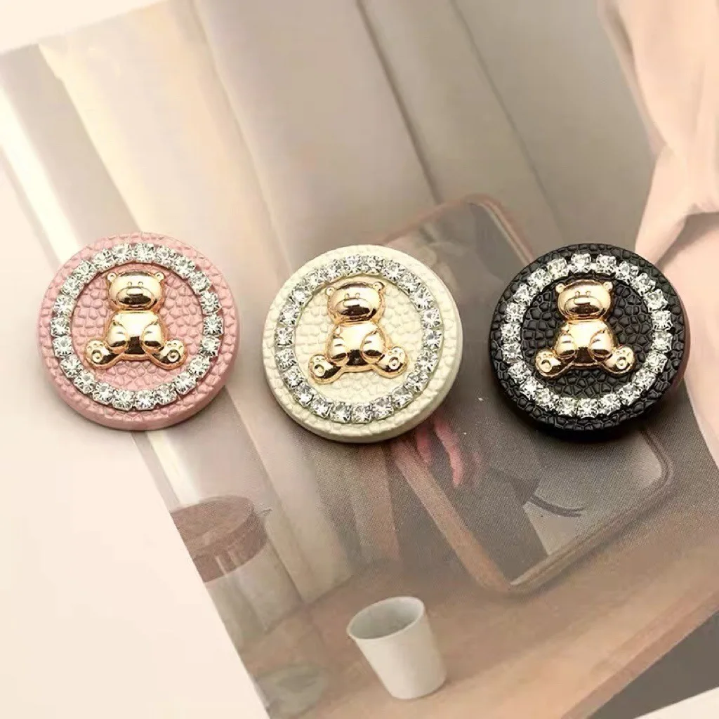 10Pcs Fashion Cute Cartoon Bear Metal Buttons DIY Coats Trench Coat Suit Buttons Clothing Accessories