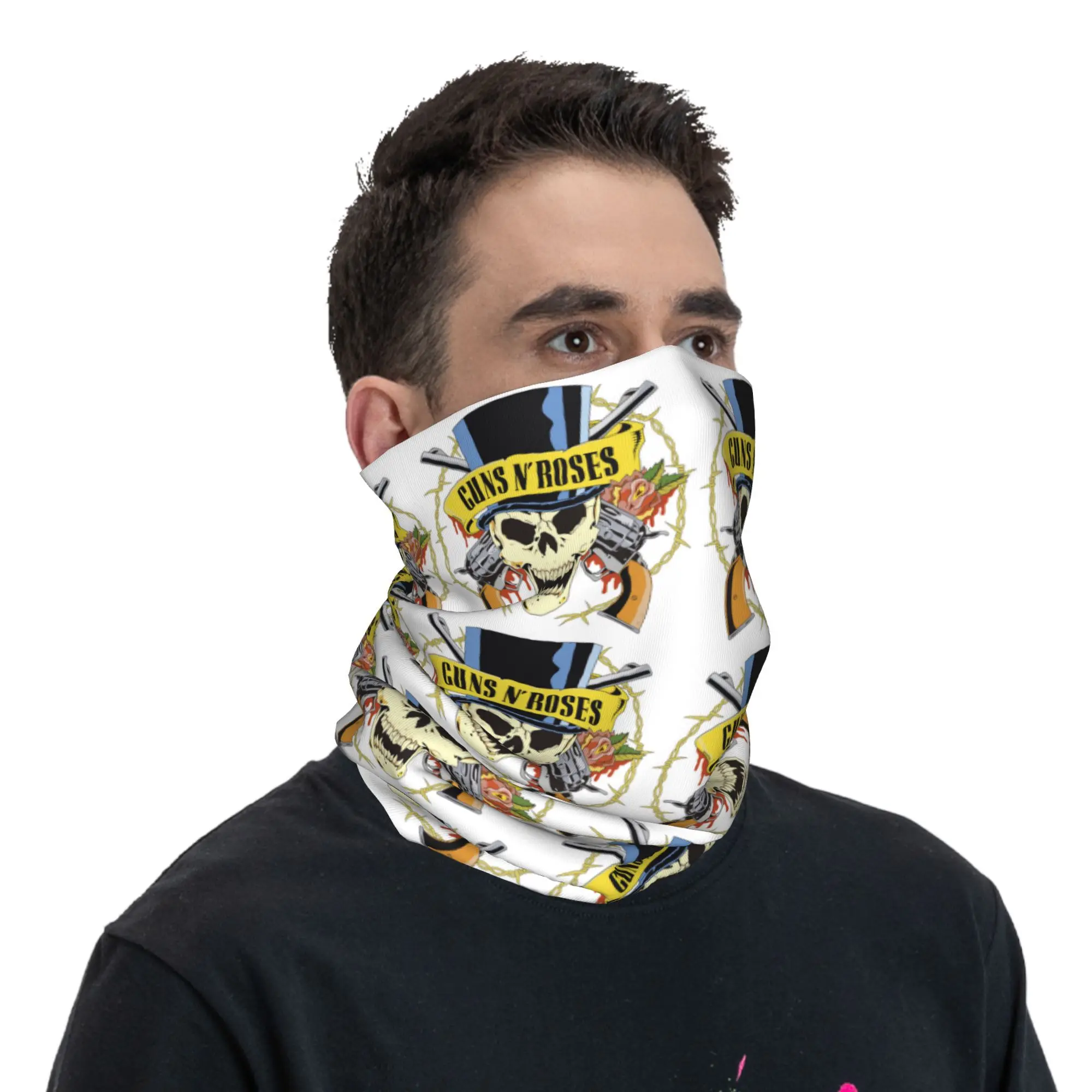 Guns n rose heavy metal steampunk música bandana pescoço gaiter impresso envoltório máscara cachecol multi-uso balaclava equitação para homens