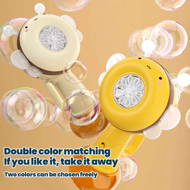 Macchina per bolle automatica Cute Bee Pompero Macchina per bolle di sapone elettrica Cartoon Bumble Bee Bubble Blower Giocattolo da esterno per bambini