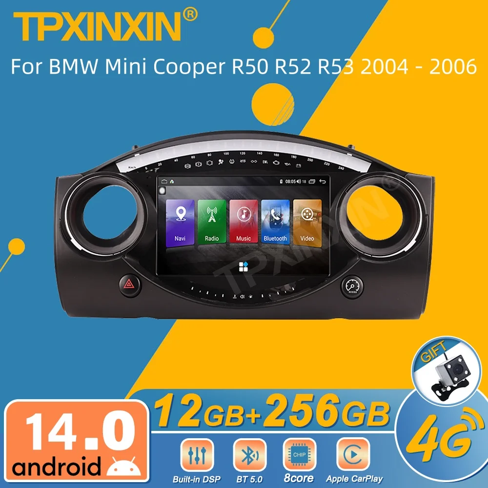 For BMW Mini Cooper R50 R52 R53 2004 - 2006 Android Car Radio Multimedia Video Player Wireless Carplay Autoradio Stereo GPS Navi