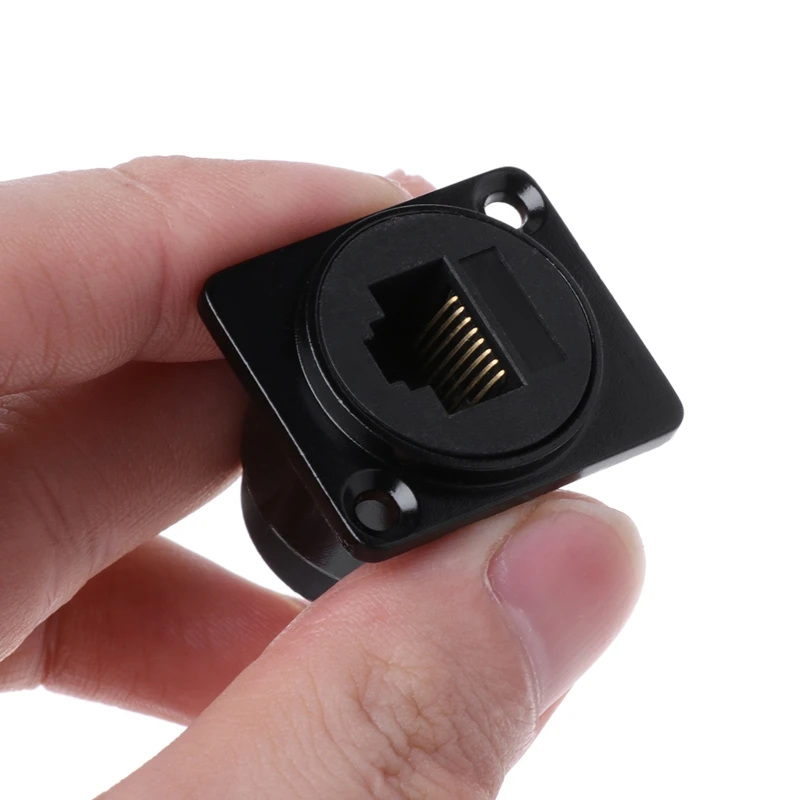 F3KE D-Type Module RJ45 Socket Cable Female Signal Connector CAT6 Panel Mount Network Ethernet Extension Interface Adapter