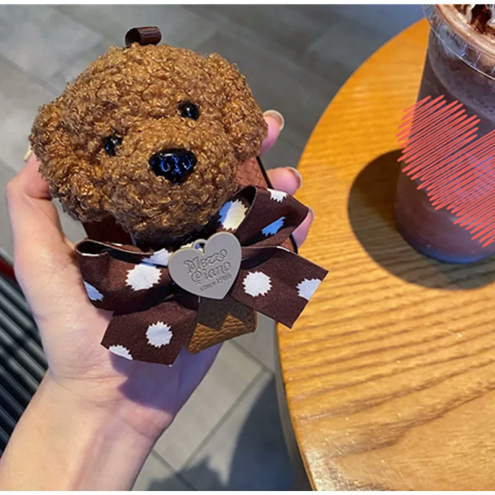 Korean Cute Teddy Plush Wrist Band Phone Case For Samsung Galaxy Z Flip7 Case For Galaxy Z Flip5 4 Cover Z Flip4 3 Capa Z Flip6