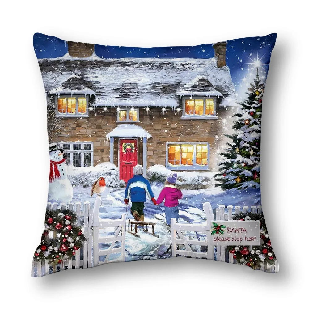 Christmas Decor Cushion Cover Winter Decor Bed Decor Pillow Cover Elegant Cushion Decor Sofa Home Decorr 40x40 45x45 50x50 60x60