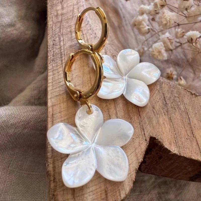 2 قطعة زهرة البيض الأنيقة نمط الموضة أم اللؤلؤ معدن الذهب اللون استرخى أقراط أقراط 3-4 سنتيمتر