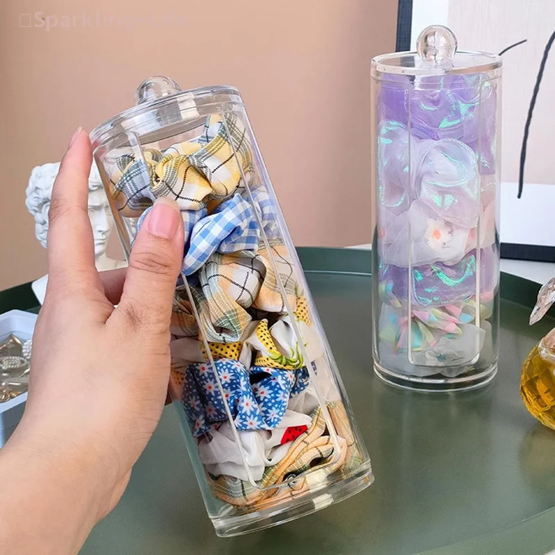 

【JYA1】Ящик для хранения веревки для волос, прозрачная коробка, косметическая хлопковая коробка для хранения, коробка для хранения шпильки, коробка для хранения мелочей