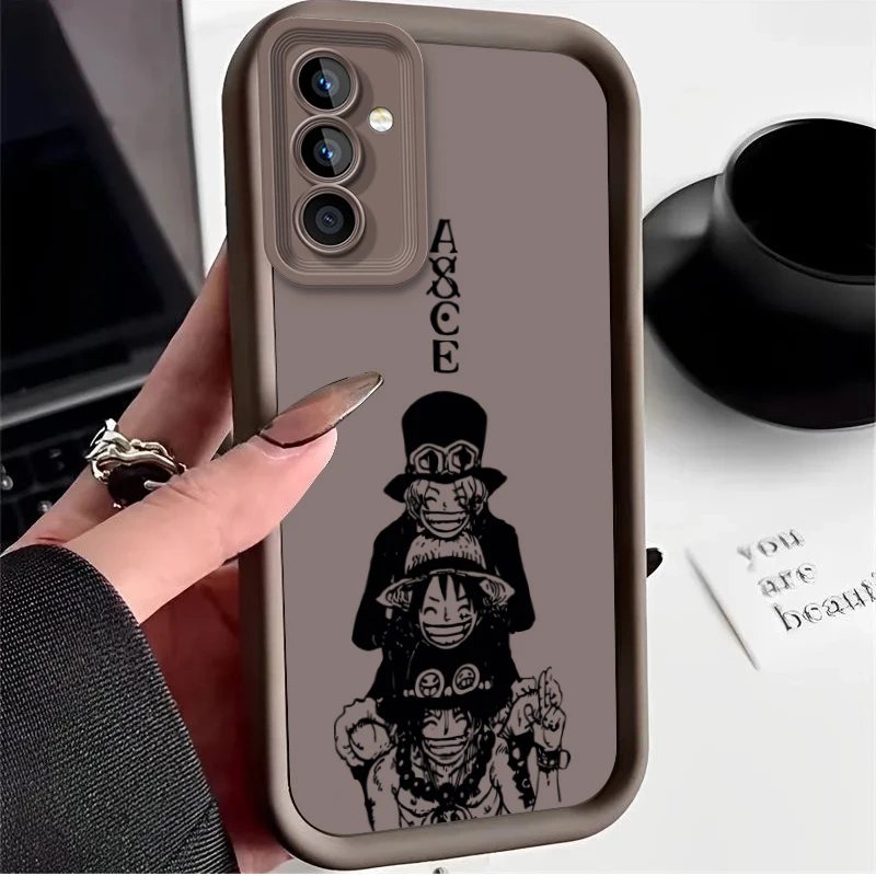 O-One Piece Luffy Case for Samsung Galaxy S24 S23 S22 S21 Ultra Plus S20 FE A54 A53 A52 A52S A51 A50 A50S A34 A33 A32 5G Cover