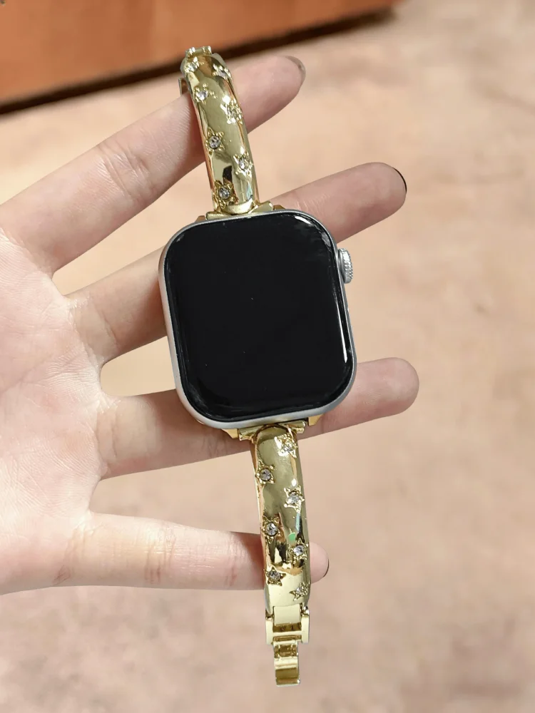 

This is a minimalist Fashionable watch strap compatible with iWatch bands in sizes 38mm, 40mm, 41mm, 42mm, 44mm, 45mm, and 49mm