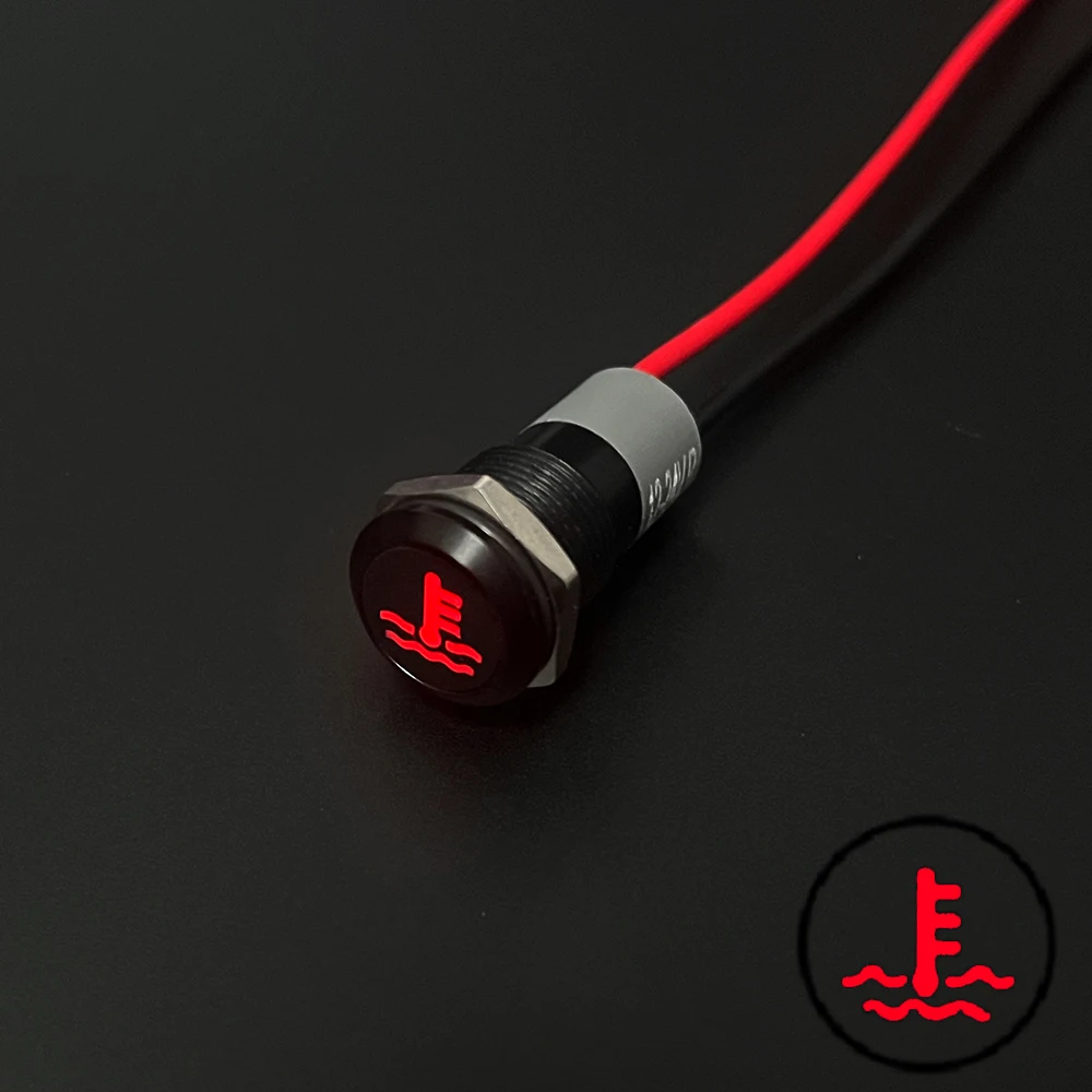 8/12/14MM Metallanzeige Licht Auto Motorrad Wasserdichte LED Pilot Signal Lampe Panel Warnung 12V 24V Anpassung