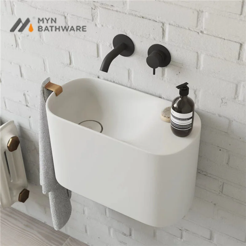 Economical Custom Decorative Artificial Stone Wall&stand Mounted Resin Basin Bathroom