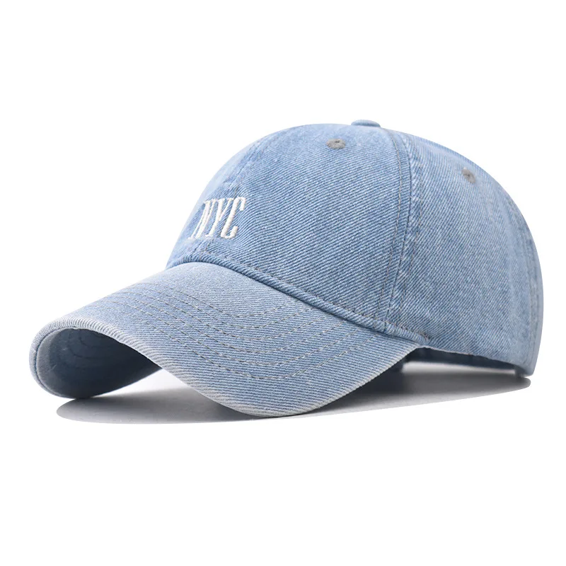 Doitbest Washed Women Baseball Cap Embroidered Letters Denim Summer Men\'s Hip Hop Hats Casual Adjustable Outdoor Snapback Bone