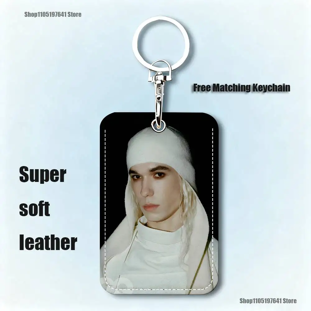 2hollis 2 poster boy Pattern 1Pc PU Leather Card Holder Keychain Key Ring Door Lock Access Tags ID Card Case Keychain Card