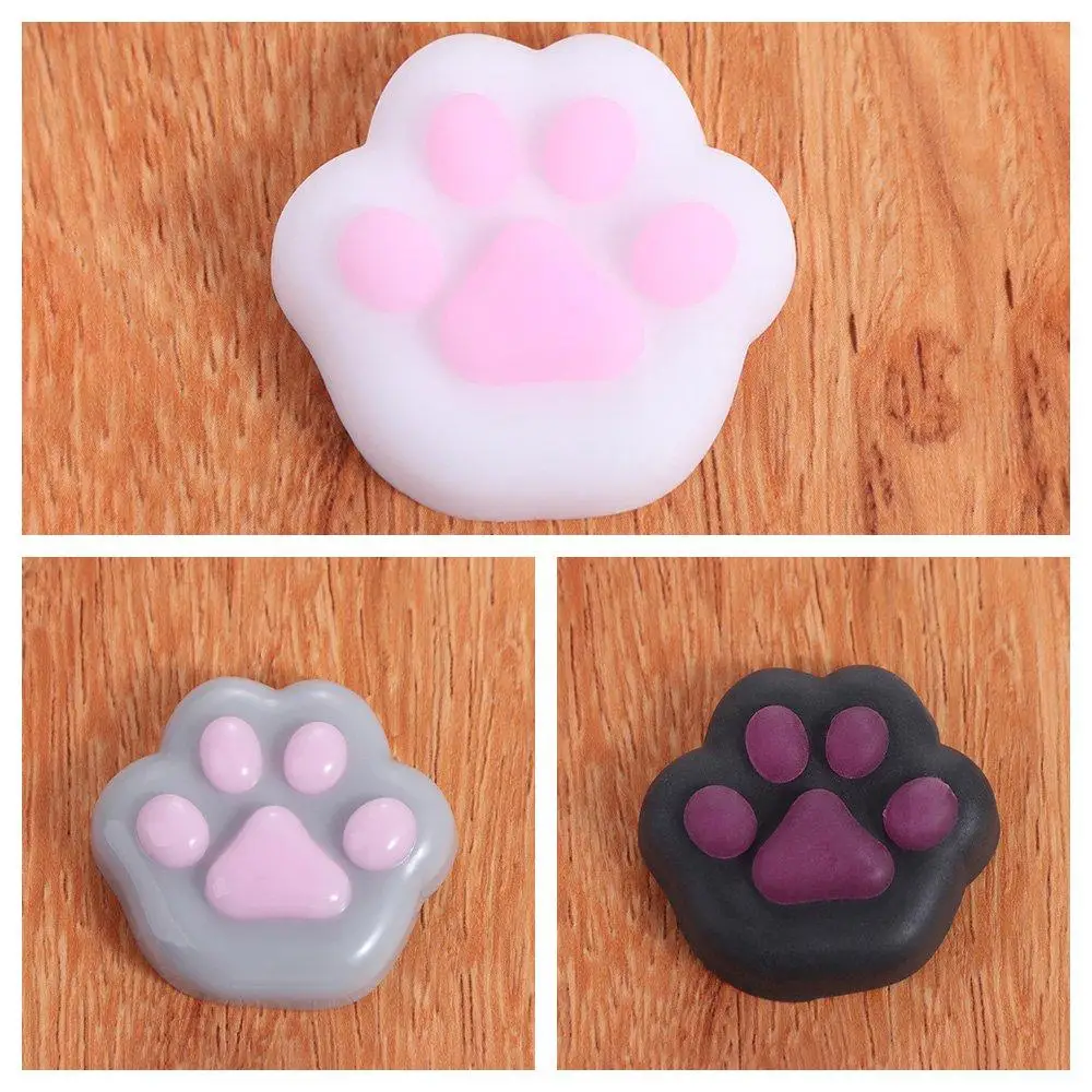 Mini Cat Paw Squeeze Toy Silicone Pinch Decompression Toy Plush TPR Fidget Sensory Toys For Kids Adults Gift